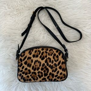 NWT J. Crew Devon Camera Bag in Leopard Ponyhair
